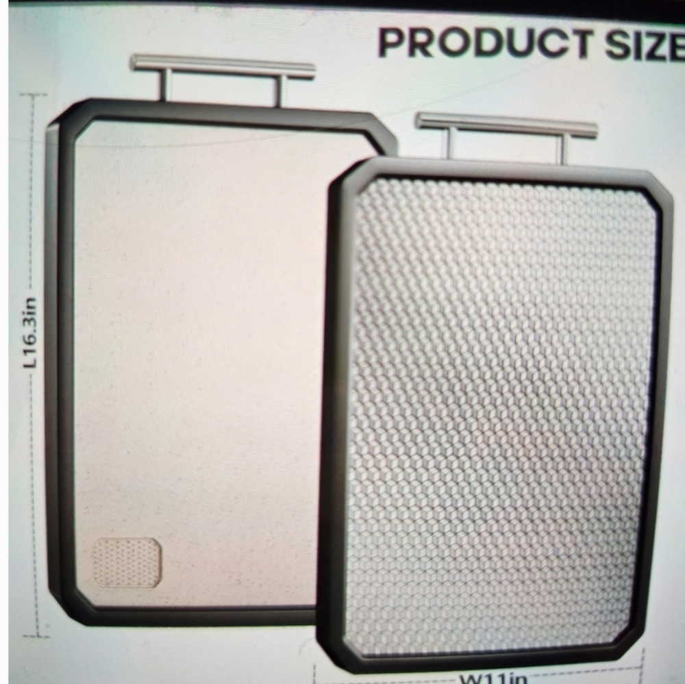 NEW N BOX Silver Stainless & Wheat 2-sided Cutting Board, FIRM BUY NOW! 11"w